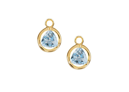 Gold Plated Plain Stud Gemstone Earrings
